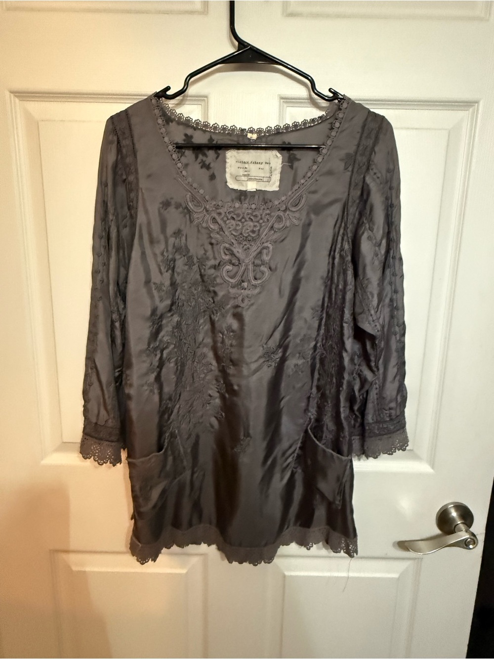 Johnny Was 100% silk Women's Embroidered Tunic Top
